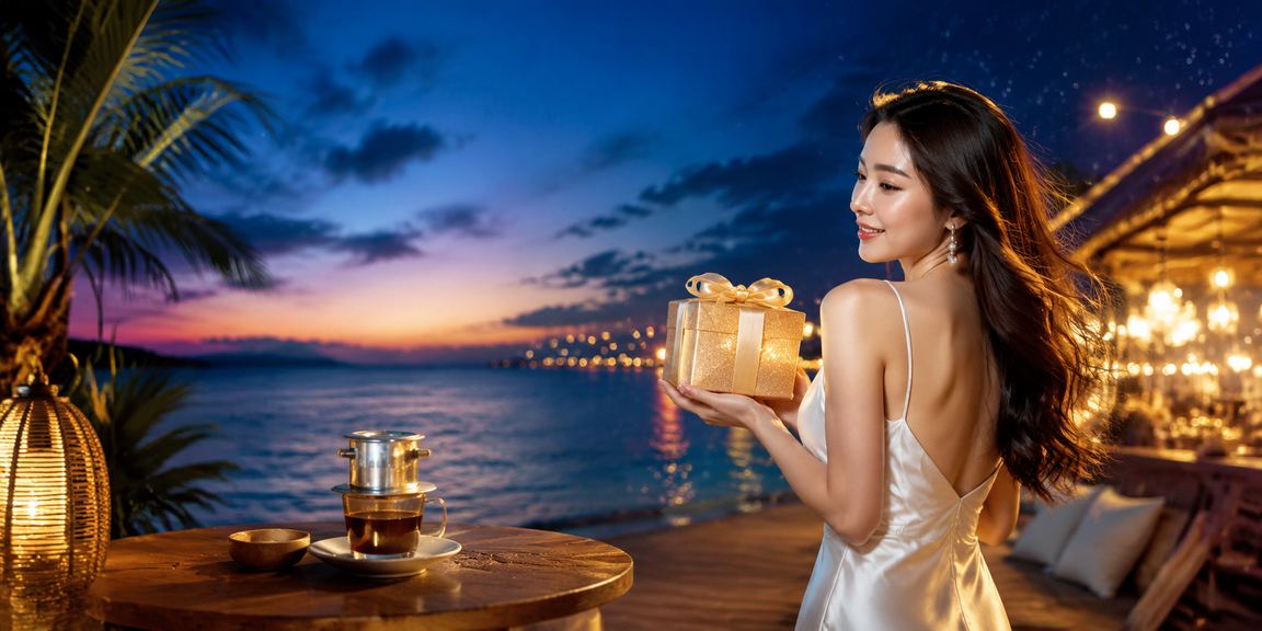 Người dùng Phú Quốc kiểm tra giao dịch nạp tiền trực tuyến bên tách cà phê
