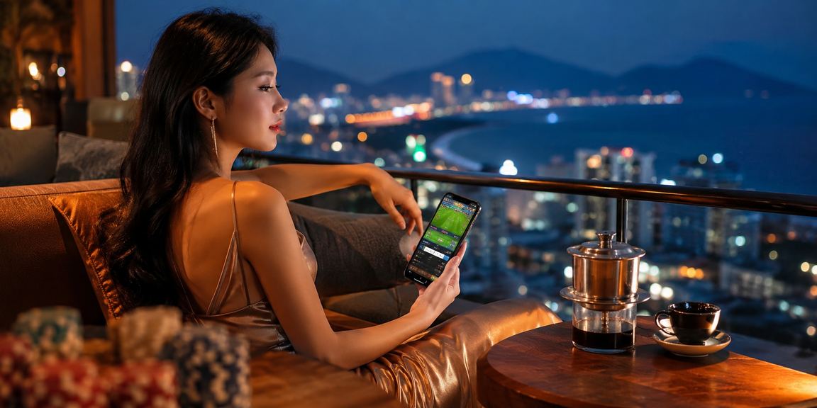 Người dùng Vũng Tàu xem cá cược thể thao bên ly cà phê